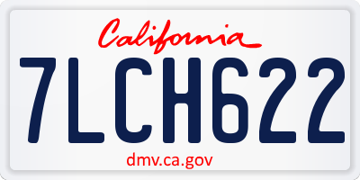 CA license plate 7LCH622