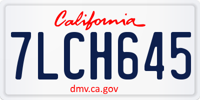 CA license plate 7LCH645
