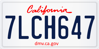 CA license plate 7LCH647