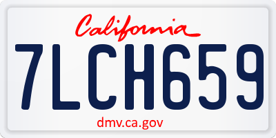 CA license plate 7LCH659