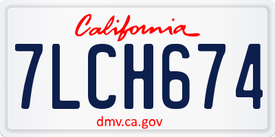 CA license plate 7LCH674