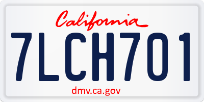 CA license plate 7LCH701