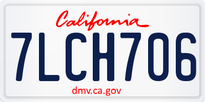 CA license plate 7LCH706