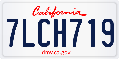 CA license plate 7LCH719