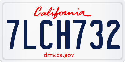CA license plate 7LCH732