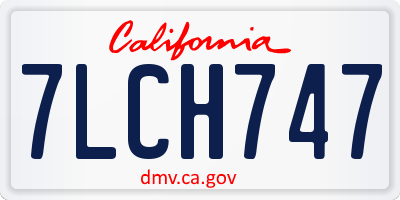 CA license plate 7LCH747