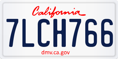 CA license plate 7LCH766