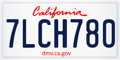 CA license plate 7LCH780