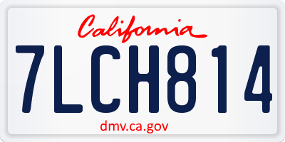 CA license plate 7LCH814