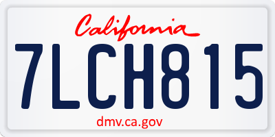 CA license plate 7LCH815