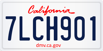 CA license plate 7LCH901