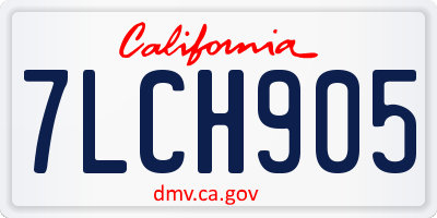 CA license plate 7LCH905