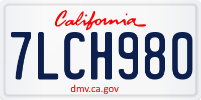 CA license plate 7LCH980