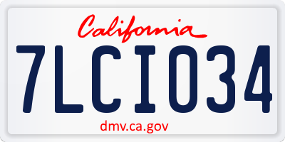 CA license plate 7LCI034