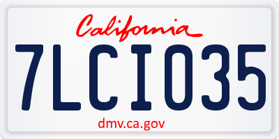 CA license plate 7LCI035