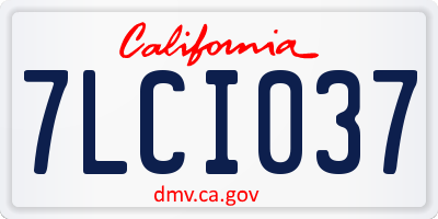 CA license plate 7LCI037