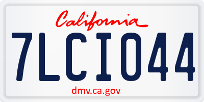 CA license plate 7LCI044