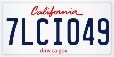 CA license plate 7LCI049