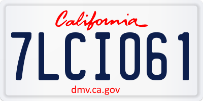 CA license plate 7LCI061