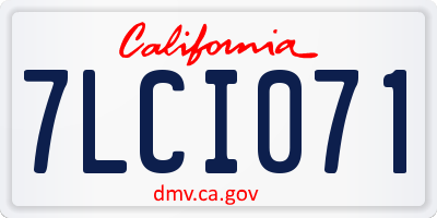 CA license plate 7LCI071