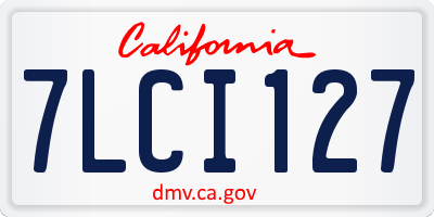 CA license plate 7LCI127