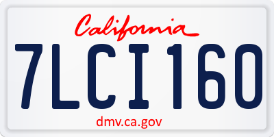 CA license plate 7LCI160