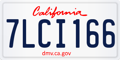 CA license plate 7LCI166