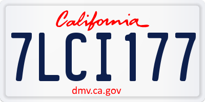 CA license plate 7LCI177
