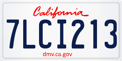 CA license plate 7LCI213