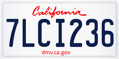 CA license plate 7LCI236