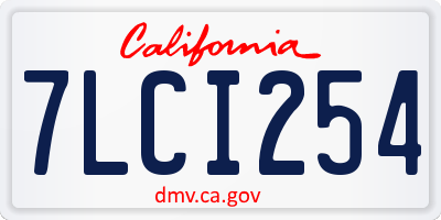 CA license plate 7LCI254