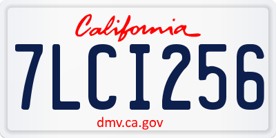 CA license plate 7LCI256