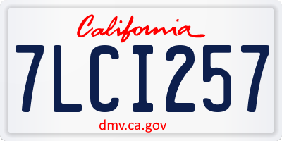 CA license plate 7LCI257