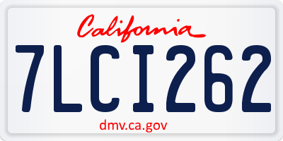 CA license plate 7LCI262
