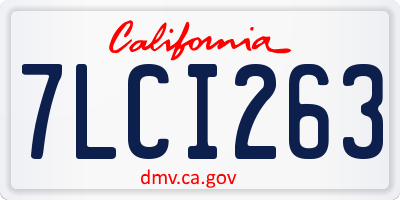 CA license plate 7LCI263