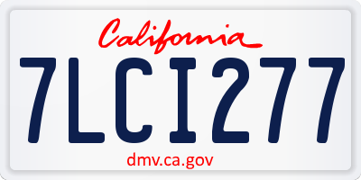 CA license plate 7LCI277