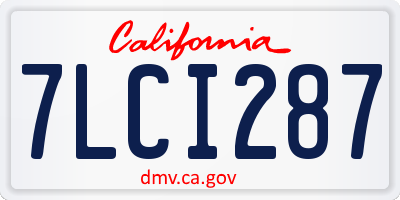 CA license plate 7LCI287
