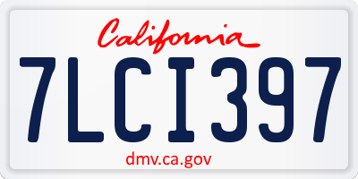 CA license plate 7LCI397