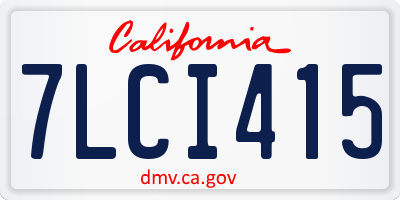 CA license plate 7LCI415