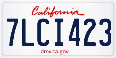 CA license plate 7LCI423