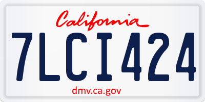 CA license plate 7LCI424