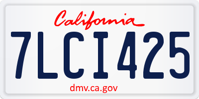 CA license plate 7LCI425