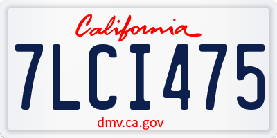 CA license plate 7LCI475