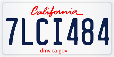 CA license plate 7LCI484
