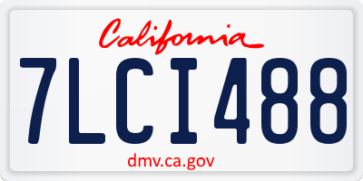 CA license plate 7LCI488