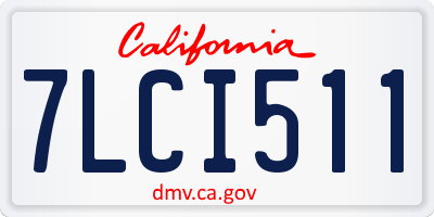 CA license plate 7LCI511