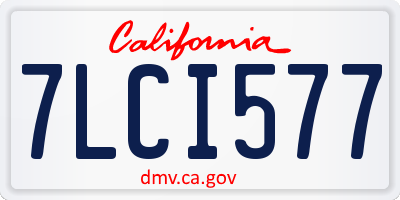 CA license plate 7LCI577
