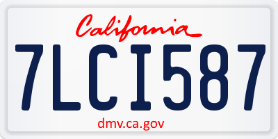 CA license plate 7LCI587