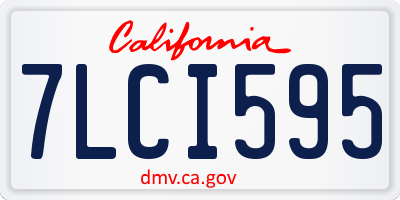 CA license plate 7LCI595