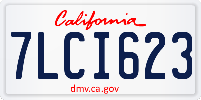 CA license plate 7LCI623